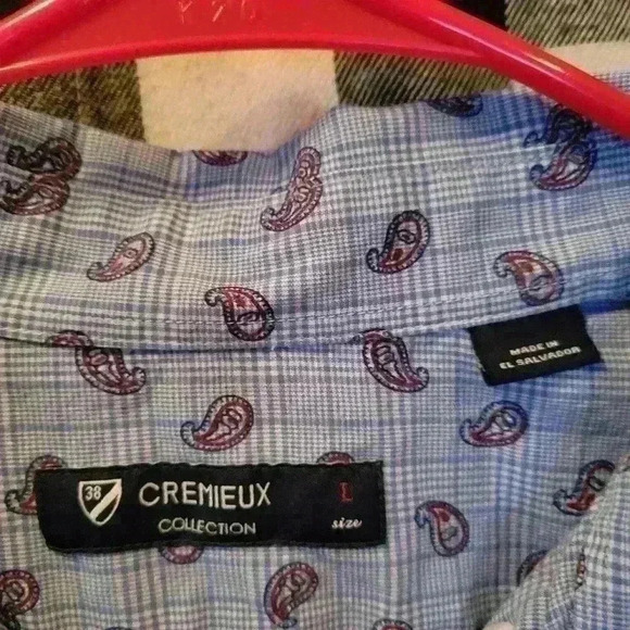 Mens Cremieux paisley plaid print button up. - Picture 4 of 4